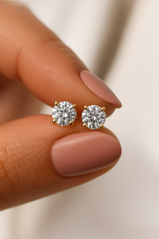 Round Solitaire Studs
