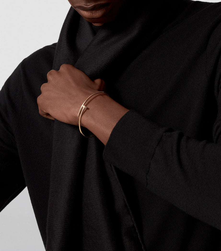 Yellow Gold Zircon Nail Bracelet