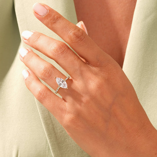 Marquise Cut Ring Crusted Band