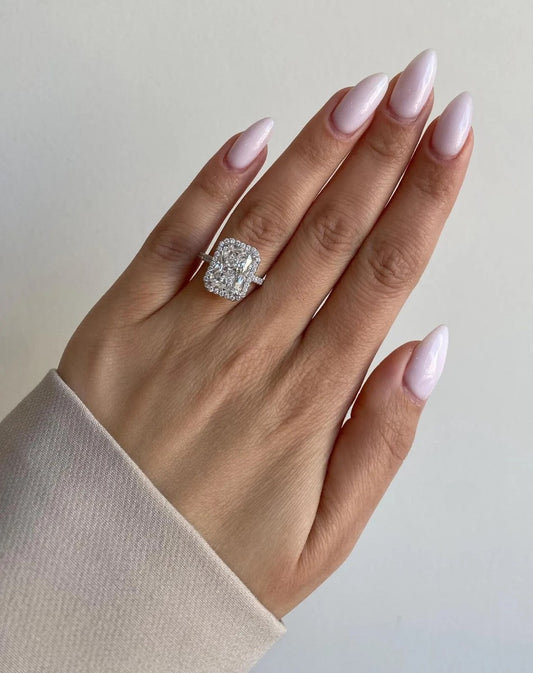 Halo Radiant Cut Ring