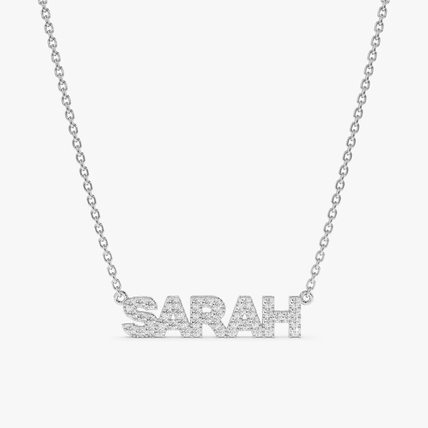 Iced Block Name Necklace