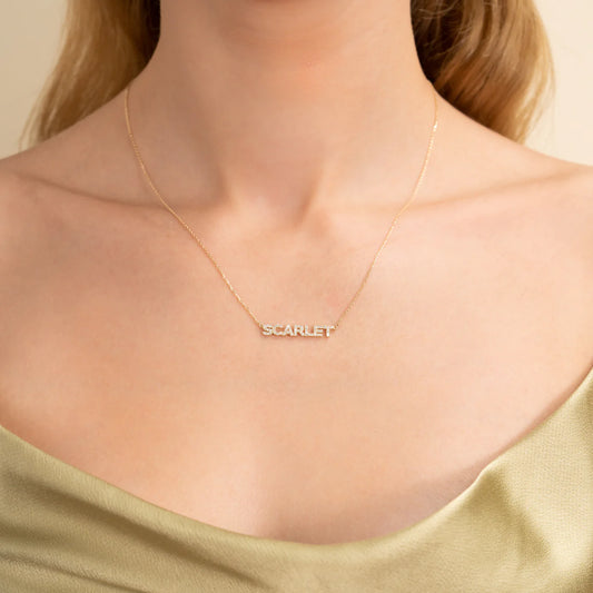 Iced Block Name Necklace