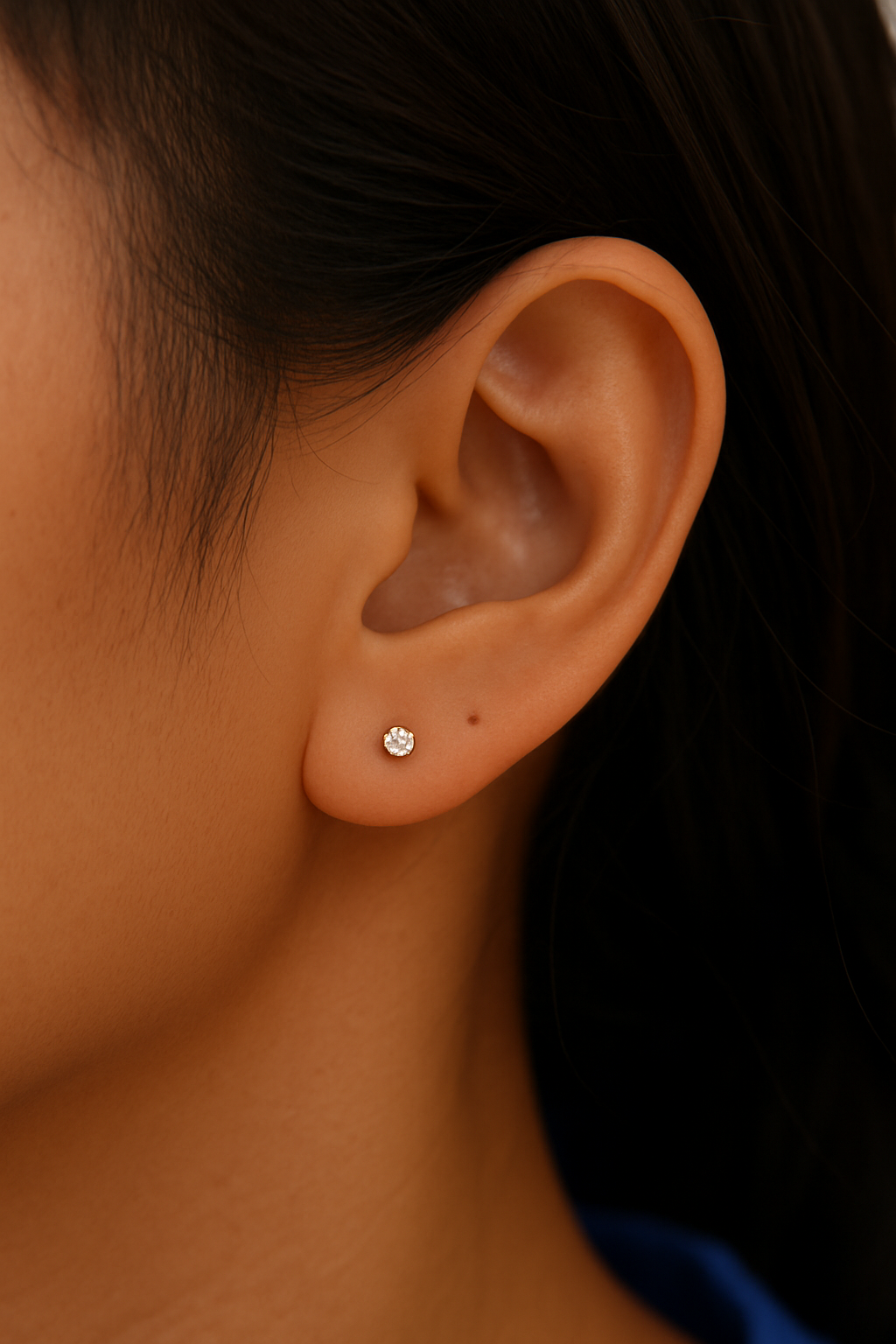 Round Solitaire Studs