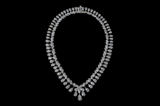 Diamond Drop Mixed Shape Couture Statement Necklace