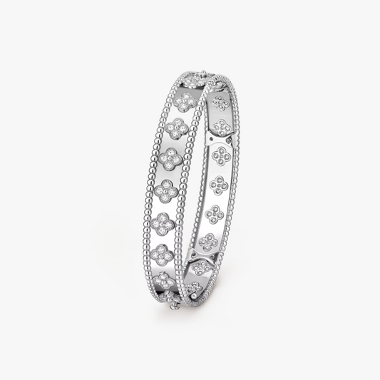 Pèarl Clover Bangle (Silver)
