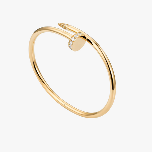 Yellow Gold Zircon Nail Bracelet