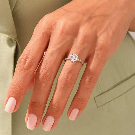 Heart Solitaire Ring