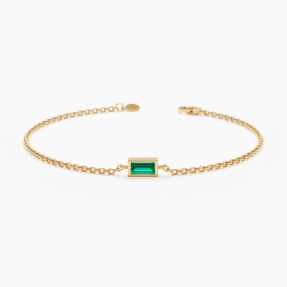 Minimalist Emerald Bracelet