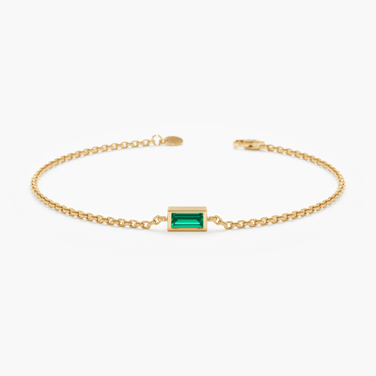 Minimalist Emerald Bracelet